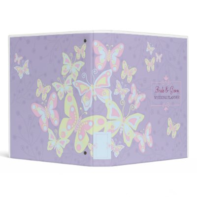 Butterflies (Pastel Burst) Wedding Planner Vinyl Binder
