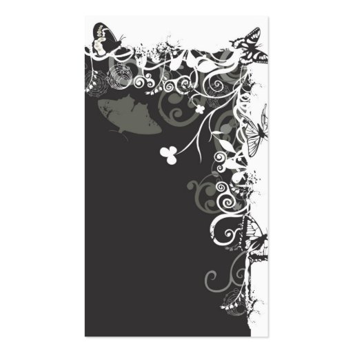 Butterflies Profile Card Business Card Template (front side)