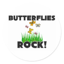 Butterflies Rock stickers by AnimalShirts Butterflies Rock stickers