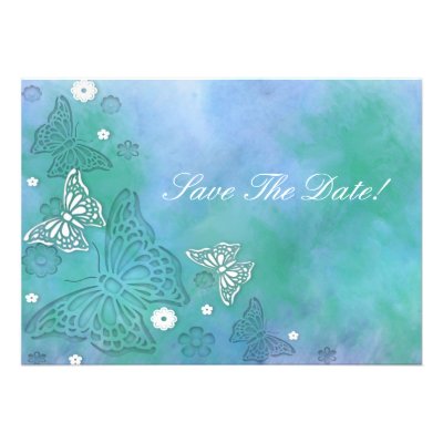 Butterflies Save The Date Invitation