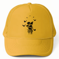 Butterflies Silhouette Hat- Yellow