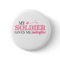 Butterflies Soldier Pinback Buttons