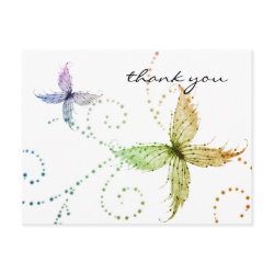 Butterflies Thank You Postcard postcard