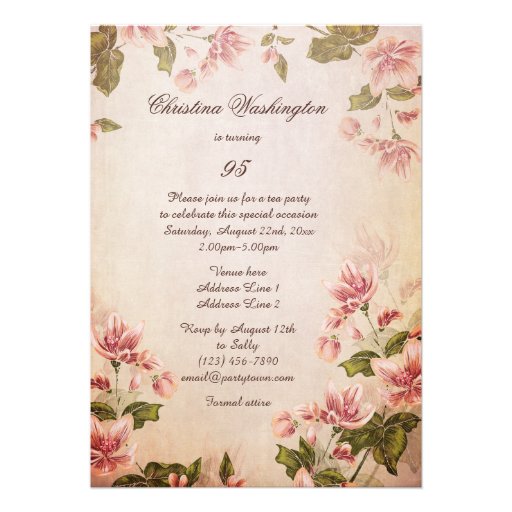 700 95th Birthday Invitations 95th Birthday Announcements Invites Zazzle 95th Birthday Invitation Templates