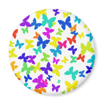 Butterflies White Magnet by emele2 Butterflies White Magnet