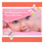 Butterflies, your baby's photo birth announcement invitations