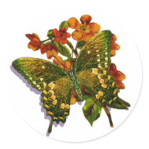 Butterfly-04 Round Stickers