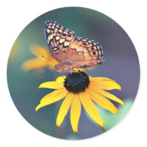butterfly 1 round sticker