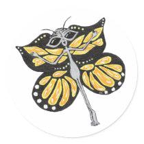Butterfly Alien Stickers by Quantum_Art_Nerd Butterfly Alien Stickers