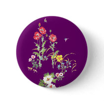 Butterfly and Bee in the Poppy Garden buttons by pinkalmond Butterfly and Bee in the Poppy Garden buttons