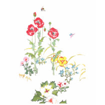 Butterfly and Bee in the Poppy Garden t-shirts by pinkalmond Butterfly and Bee in the Poppy Garden t-shirts