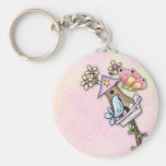 Butterfly and bird meeting at the birdhouse keychains