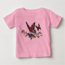 butterfly, butterflies, flowers, al rio, nature, animals, T-shirt/trøje med brugerdefineret grafisk design