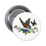 Butterfly and Butterflies full color by Al Rio Pinback Button