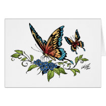 butterfly, butterflies, flowers, al rio, nature, animals, Card with custom graphic design