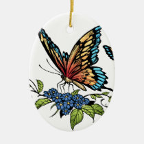butterfly, butterflies, flowers, al rio, nature, animals, Ornament with custom graphic design