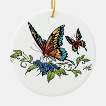butterfly, butterflies, flowers, al rio, nature, animals, Ornament with custom graphic design