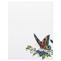 butterfly, butterflies, flowers, al rio, nature, animals, Letterhead with custom graphic design