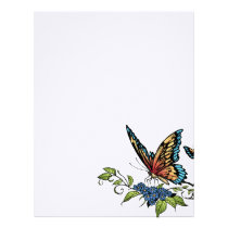 butterfly, butterflies, flowers, al rio, nature, animals, Letterhead with custom graphic design