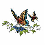 Butterfly and Butterflies full color by Al Rio Photo Cutout