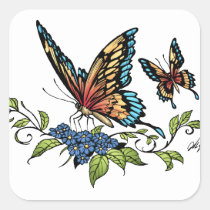 butterfly, butterflies, flowers, al rio, nature, animals, Sticker with custom graphic design
