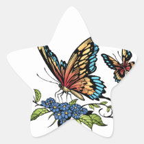 butterfly, butterflies, flowers, al rio, nature, animals, Klistermærke med brugerdefineret grafisk design