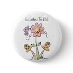 Butterfly and Flower Grandmother Button