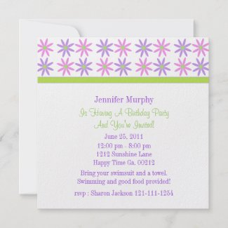 Butterfly and Flower Party Invitations invitation