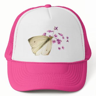 Butterfly and Flowers Mesh Hats