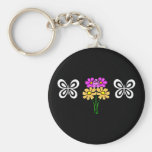 Butterfly and Flowers Keychain