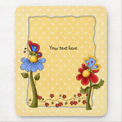 Butterfly and flowers mousepad