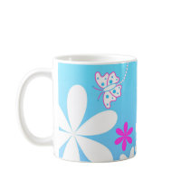 Butterfly and flowers mugs