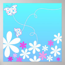 Butterfly and flowers posters