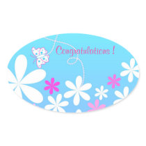 Butterfly and flowers stickers