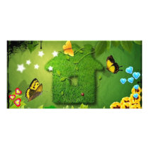 butterfly and green house photo cards