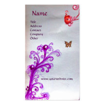 BUTTERFLY AND MAGIC RED PURPLE SWIRLS  MONOGRAM BUSINESS CARD TEMPLATES