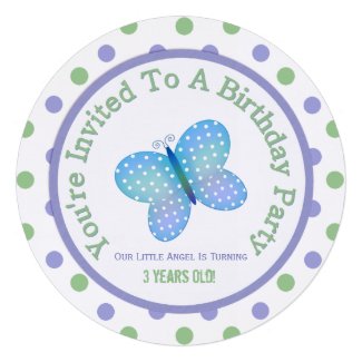 Butterfly And Polka Dot : Party Invitation