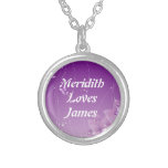Butterfly and Purple Flowers Pendant
