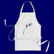 Butterfly and Red Flower Apron