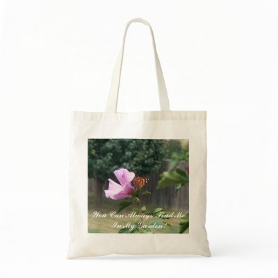 Butterfly and Rose of Sharon Tote Bag bag
