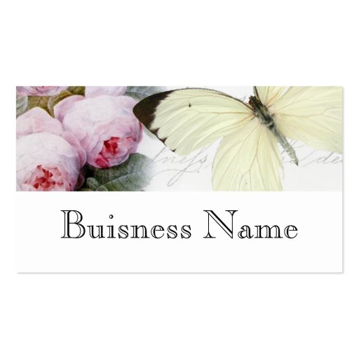 Butterfly and roses business card (front side)