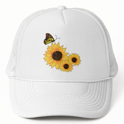 Butterfly and Sunflowers Hat