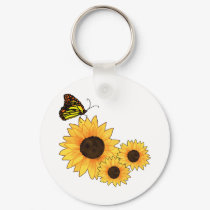 Butterfly and Sunflowers keychains
