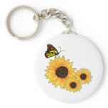 Butterfly and Sunflowers Key Chain