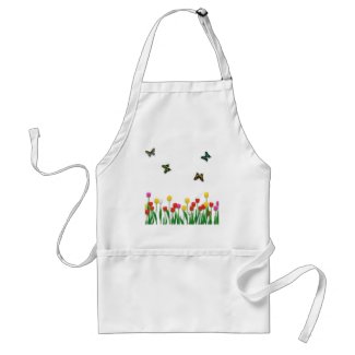 Butterfly and Tulips apron
