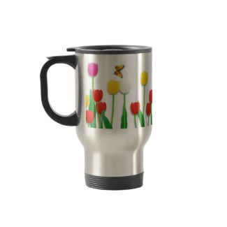 Butterfly and Tulips mug