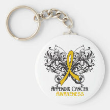 Butterfly Appendix Cancer Awareness Keychains