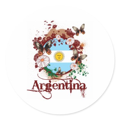Butterfly Argentina Round Sticker by teyes143