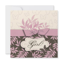 Butterfly Baby Invitation Square