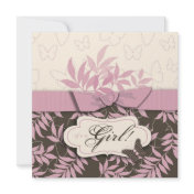 Butterfly Baby Invitation Square